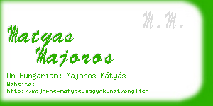 matyas majoros business card