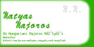 matyas majoros business card